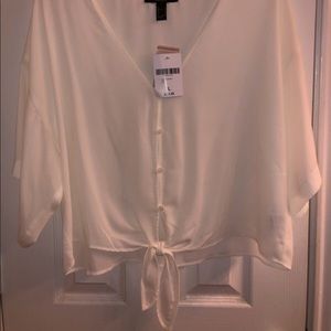 White oversized top